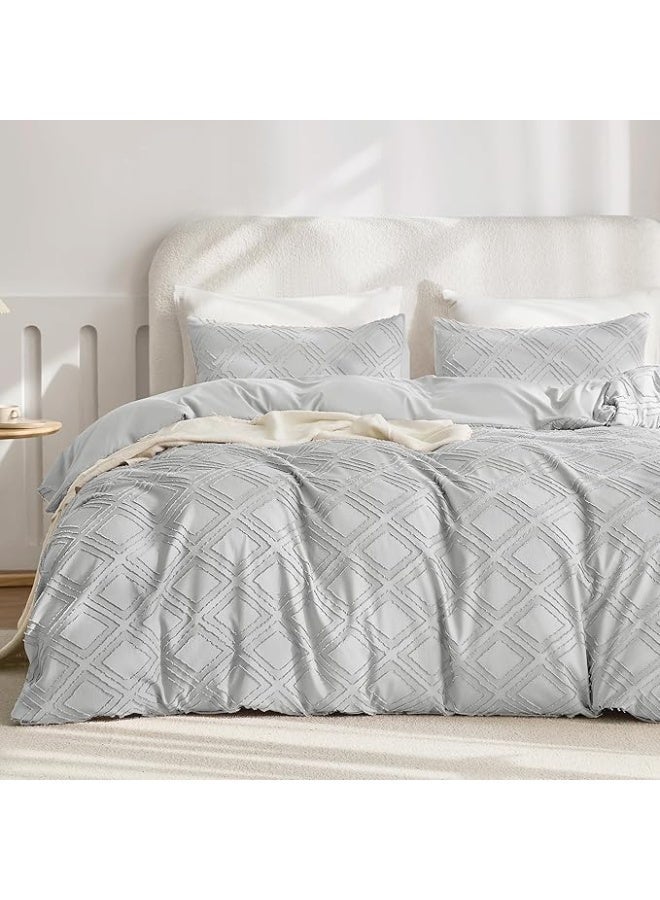 طقم مفارش سرير كينج 6 قطع من Hometopia – لحاف مبطن ناعم 230×260 سم مع ملاءة مطاطية عميقة 200×200+30 سم و4 أكياس وسائد 50×75 سم – قماش مايكروفايبر مضاد للحساسية، قابل للغسل، تصميم بارز أنيق – طقم سرير فاخر لجميع الفصول مناسب للمنازل والفنادق